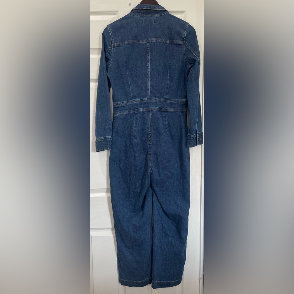 Madewell Denim Slim Coverall Jumpsuit Stanwick Wash Size 4 - Picture 4 of 5